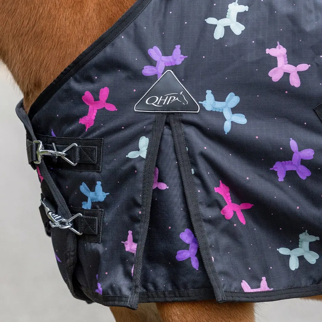 QHP Turnout Isalyn Regendeken 100g - Unicorn Dream - Maat 175