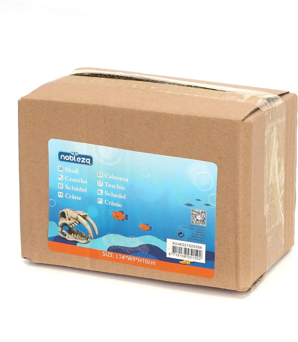 Nobleza Aquarium Schedel Ornament 14x9x10cm - Crème