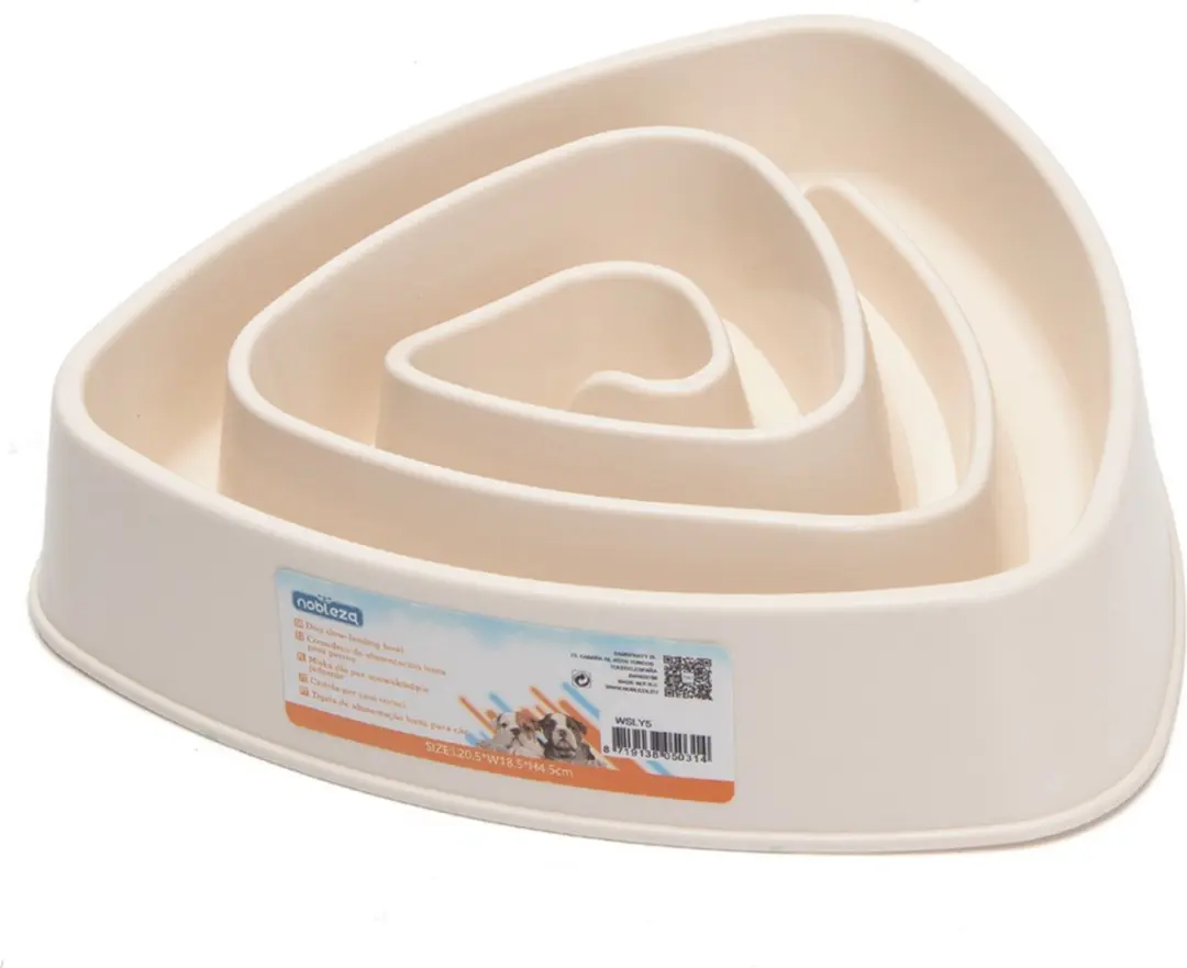 Nobleza Anti-Schrokbak Hond - Slowfeeder 500ml - Beige