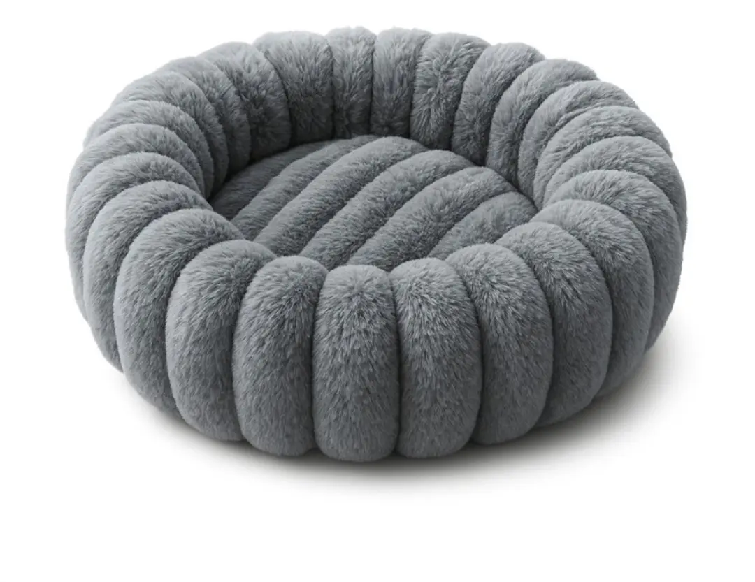 Pecco Ronde Kattenmand 40cm - Grijs Rib