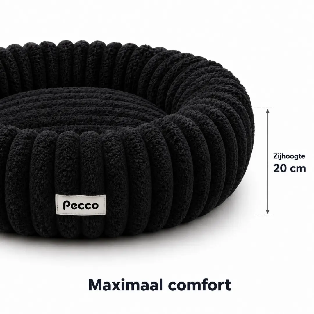 Pecco Orthopedische Hondenmand 80cm - Zwart - 2-in-1