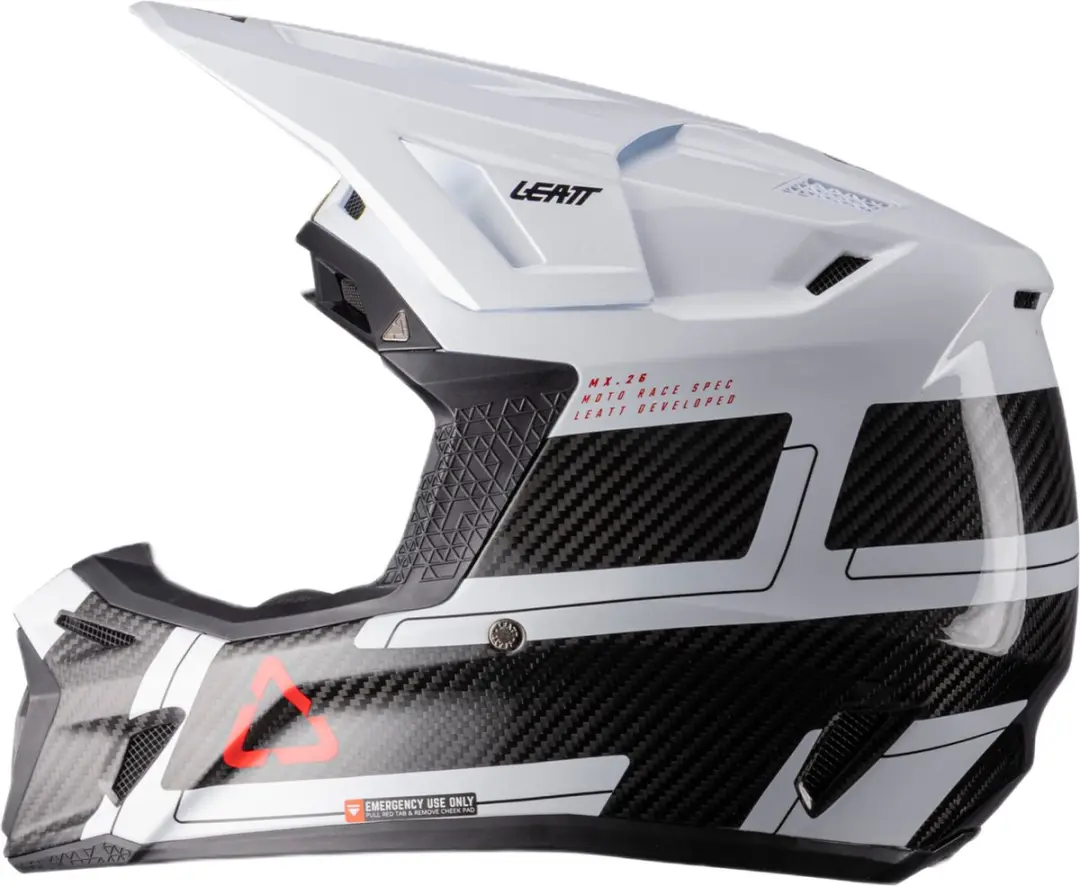 Leatt 9.5 Carbon V26 Motorcrosshelm L - Koolstof/Wit