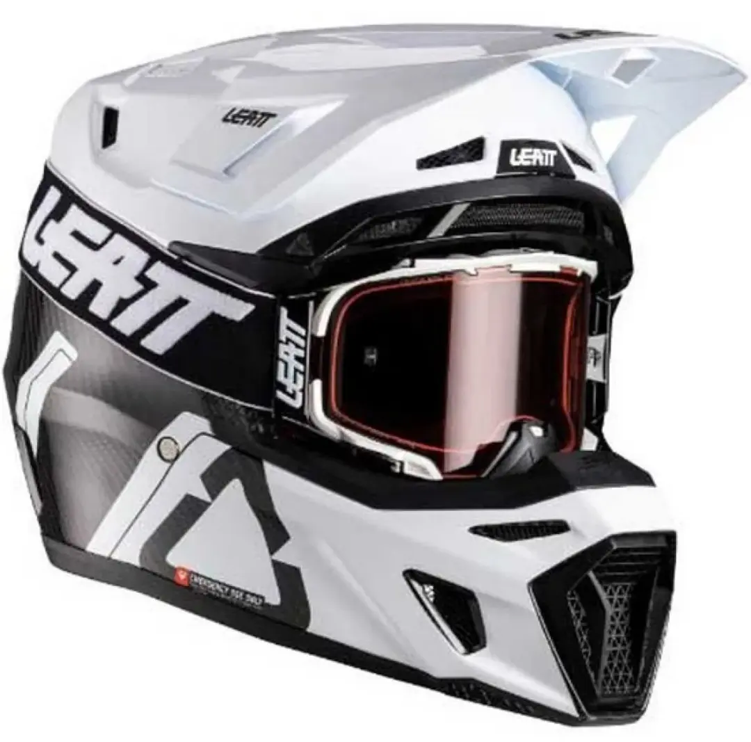 Leatt 9.5 Carbon V26 Motorcrosshelm L - Koolstof/Wit