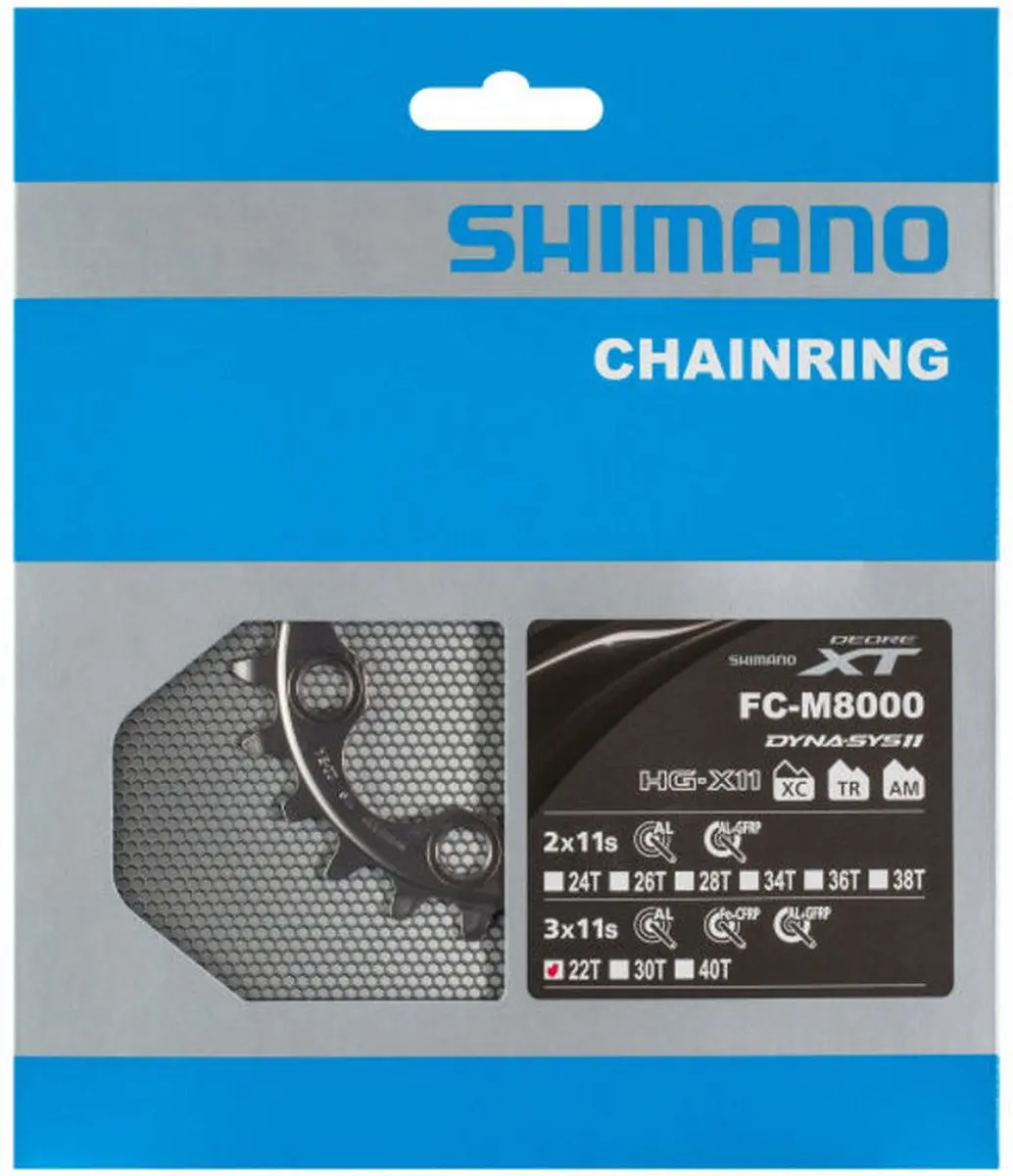 Shimano XT FC-M8000 Kettingblad 22T - 11-Speed - 94mm - Zwart - afbeelding 2 van 3
