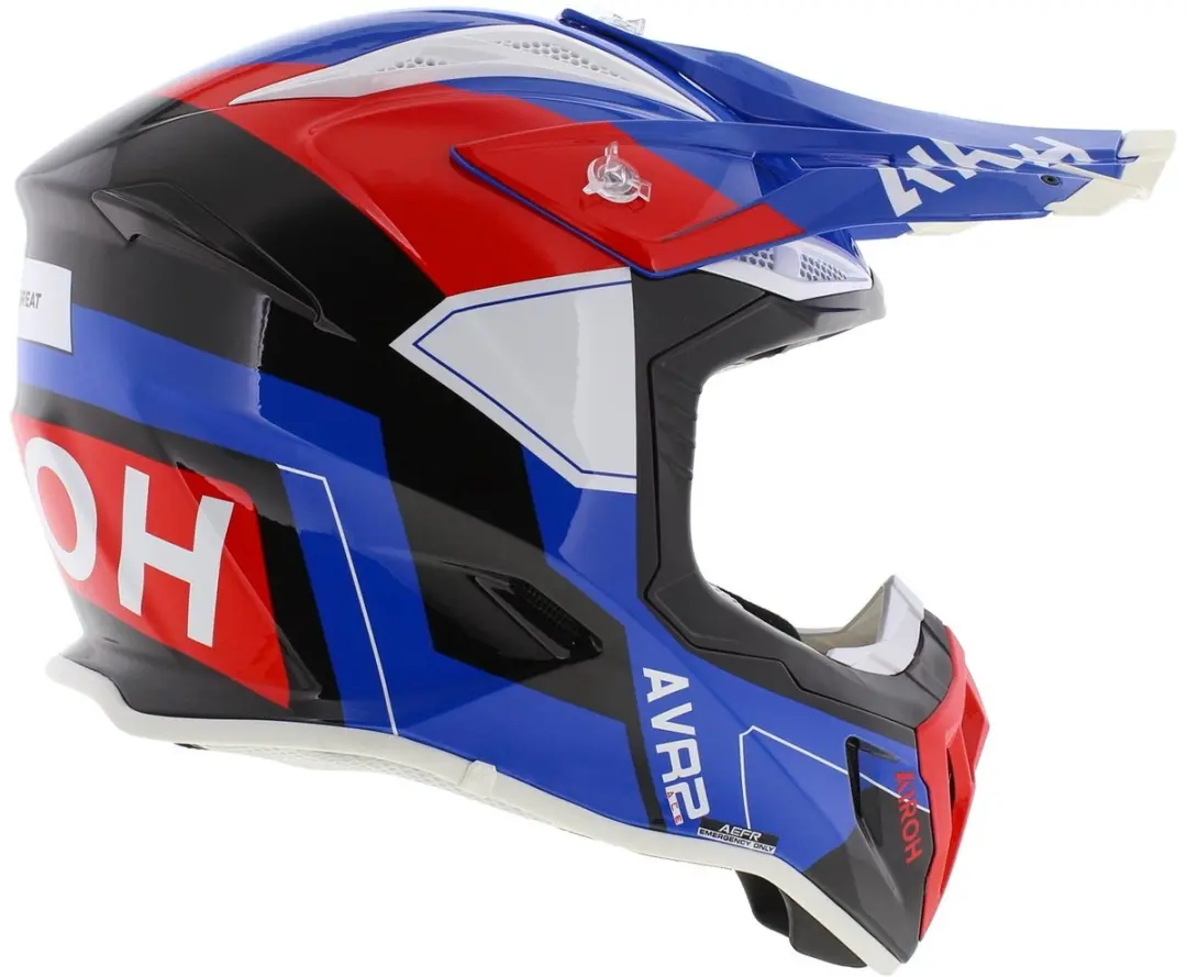 Airoh Aviator Ace 2 Crosshelm - L - Glans Blauw/Wit/Rood