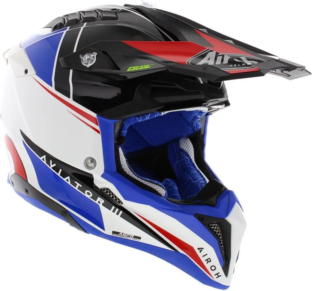 Airoh Aviator 3 Push Offroad Helm - XL - Blauw