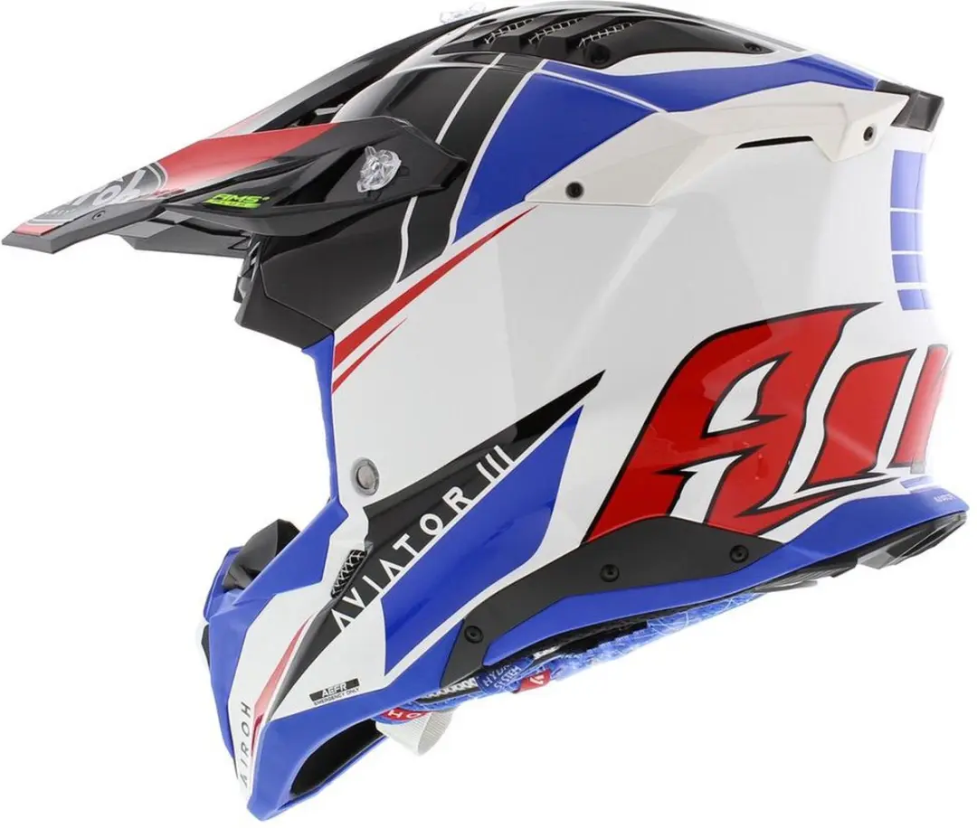 Airoh Aviator 3 Push Offroad Helm - XL - Blauw