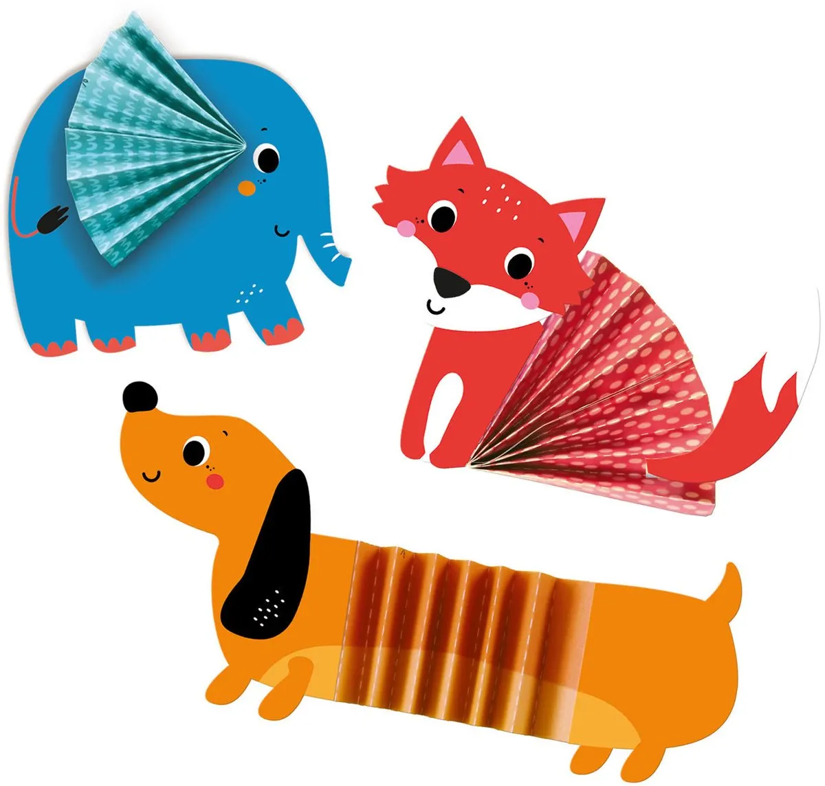 SES Creative Zig Zag Origami Dieren - 9 Stuks