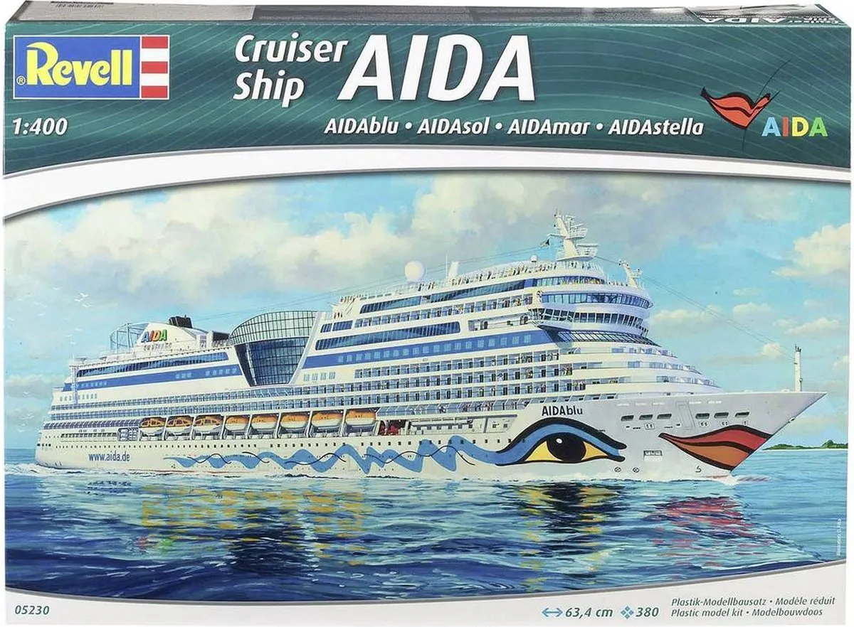 Revell 05230 Cruiser Ship AIDAblu Modelbouwpakket 1:400 - 380 Onderdelen - Multi