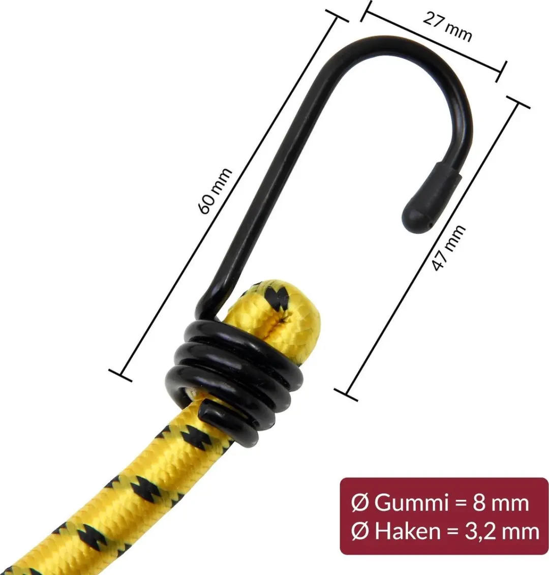 Deuba Rubberen Bagagespinnen 12 Stuks - 30-95cm x 8mm - afbeelding 2 van 6