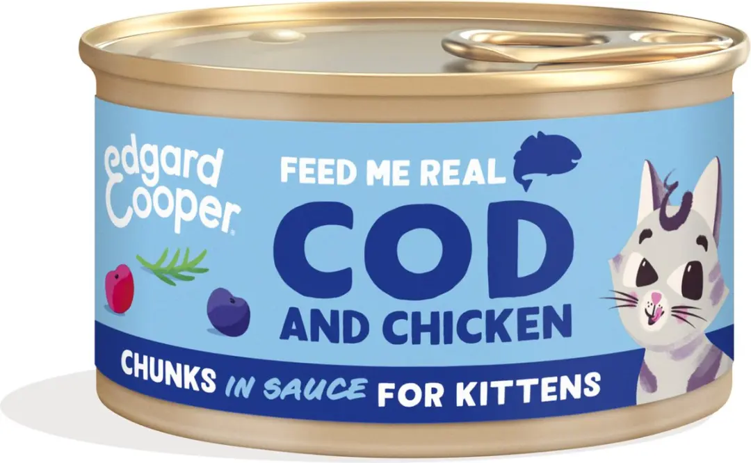 Edgard & Cooper Kitten Chunks Kabeljauw