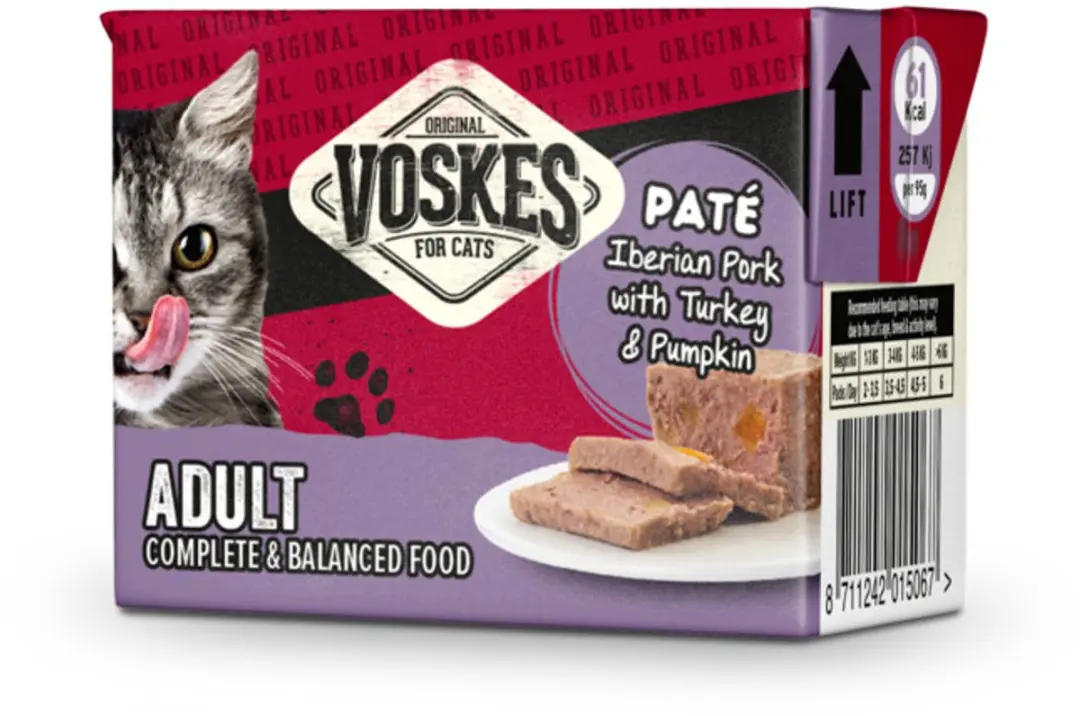 Voskes Original Paté Adult Iberisch Varken Kalkoen Pompoen - 8x95g