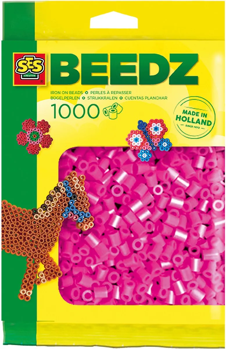 SES Creative Beedz Neon Roze Strijkkralen 1000 Stuks