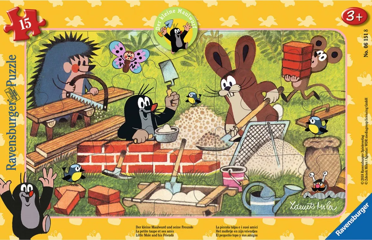 Ravensburger Vormpuzzel Dieren 15 Stuks