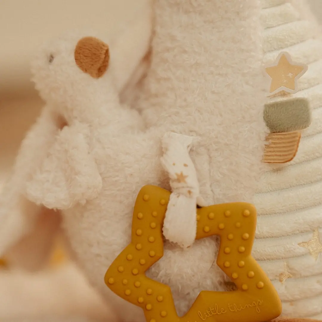 Little Dutch Newborn Naturals Activiteitenknuffel Little Goose - Wit - afbeelding 5 van 6