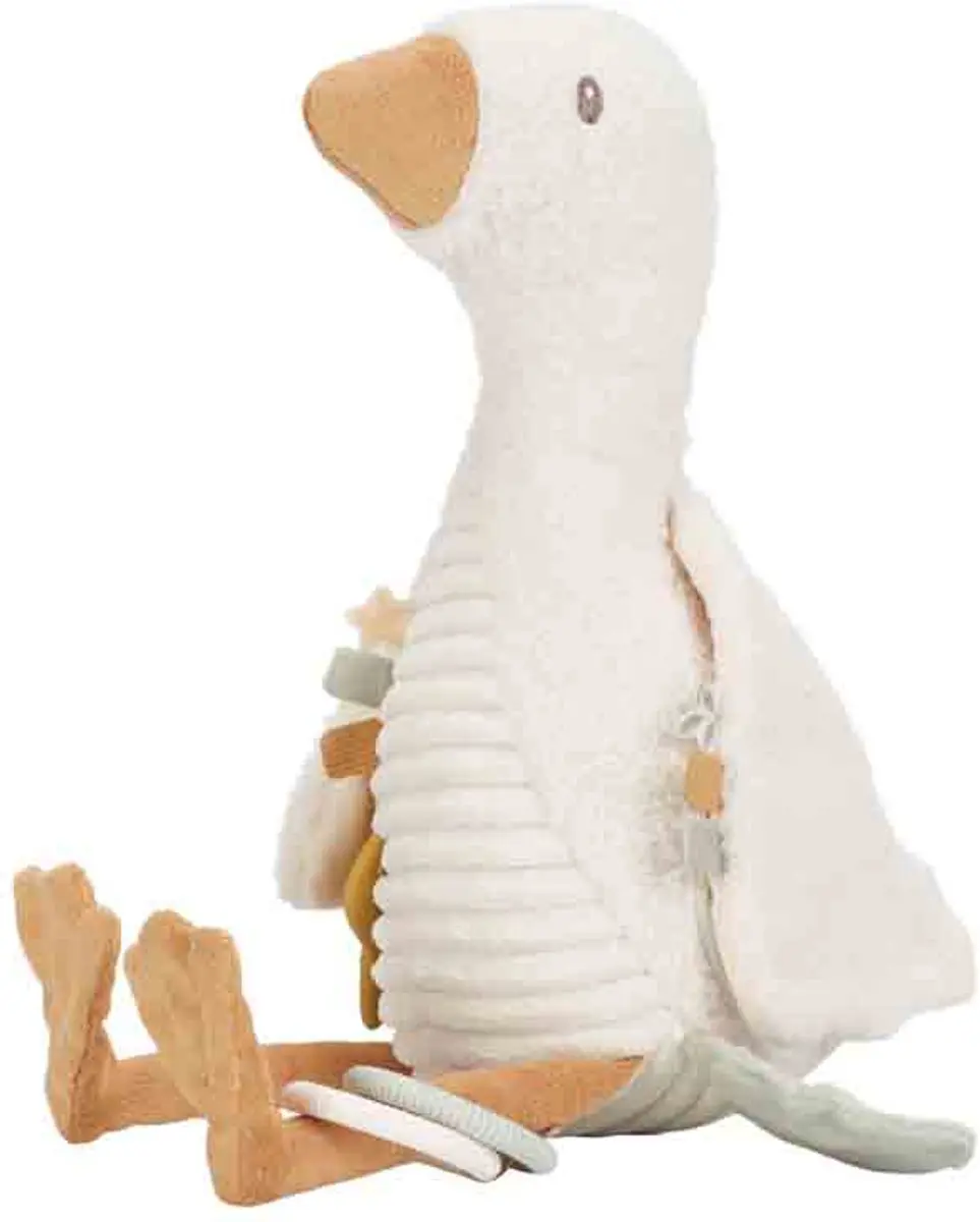 Little Dutch Newborn Naturals Activiteitenknuffel Little Goose - Wit - afbeelding 3 van 6