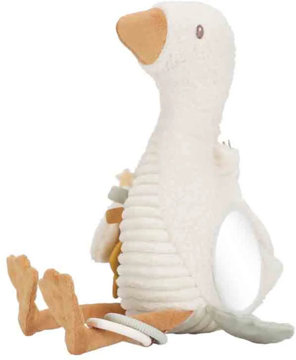 Little Dutch Newborn Naturals Activiteitenknuffel Little Goose - Wit - afbeelding 2 van 6