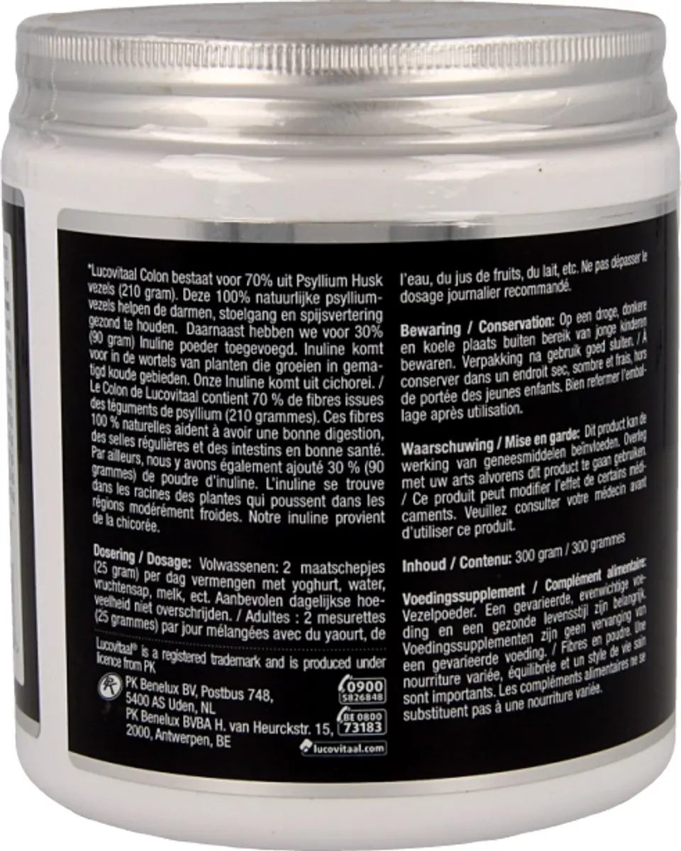 Lucovitaal Colon Regelmatige Stoelgang Darmfloramiddel 300g - afbeelding 3 van 6