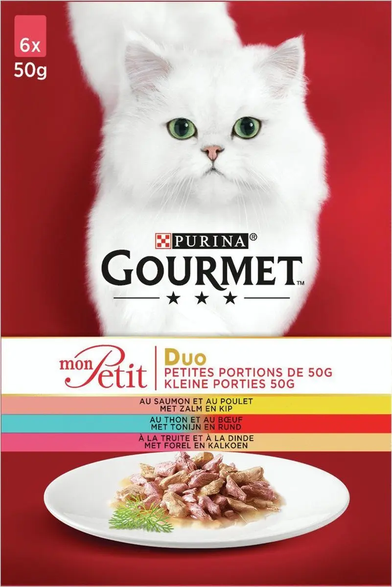 Gourmet Mon Petit Duo Vis & Vlees Kattenvoer - 6x50g