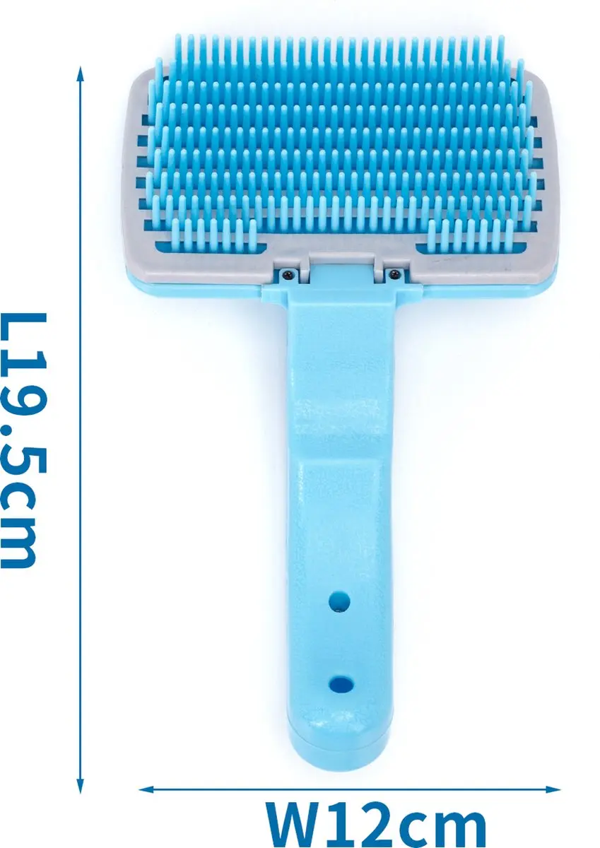 Nobleza Zelfreinigende Dierenborstel Blauw - Lang Haar