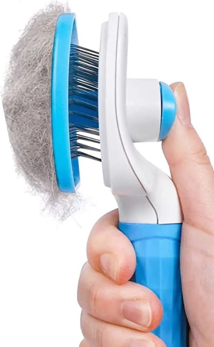 Nobleza Slickerborstel - Zelfreinigend - Blauw/Wit/Zilver
