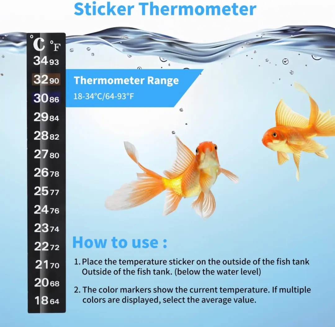 Nobleza Aquariumthermometer Zelfklevend - Zwart