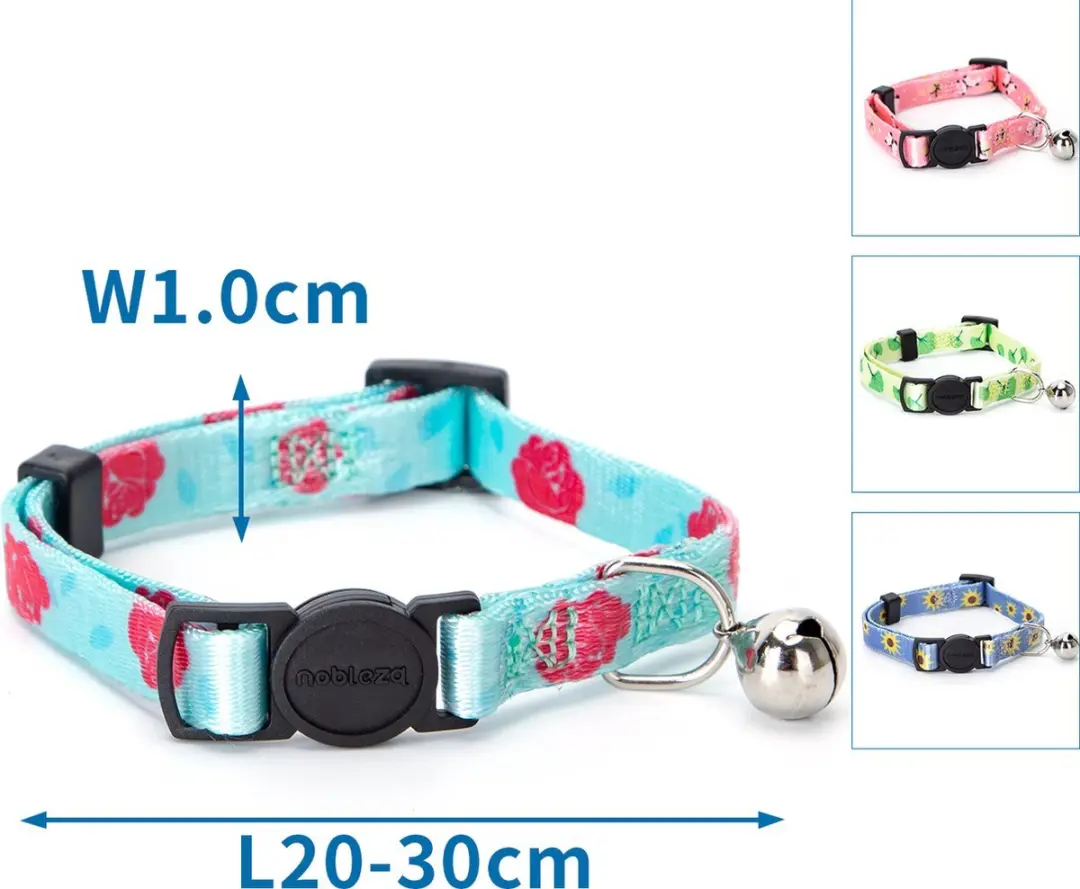Nobleza Kittenhalsband Roze Vlinders - 20-30cm