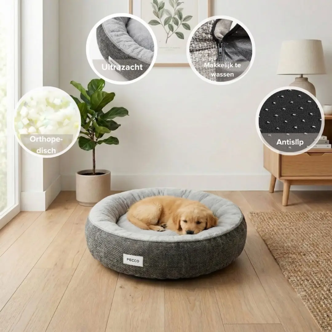 Pecco Luxe Orthopedische Hondenmand 70cm - Grijs