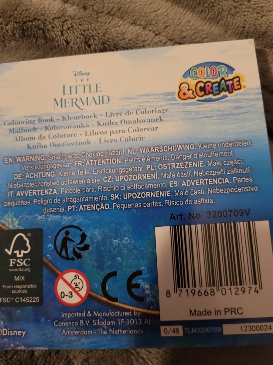 Disney The Little Mermaid Kleurboekje - 24 Pagina's - Blauw