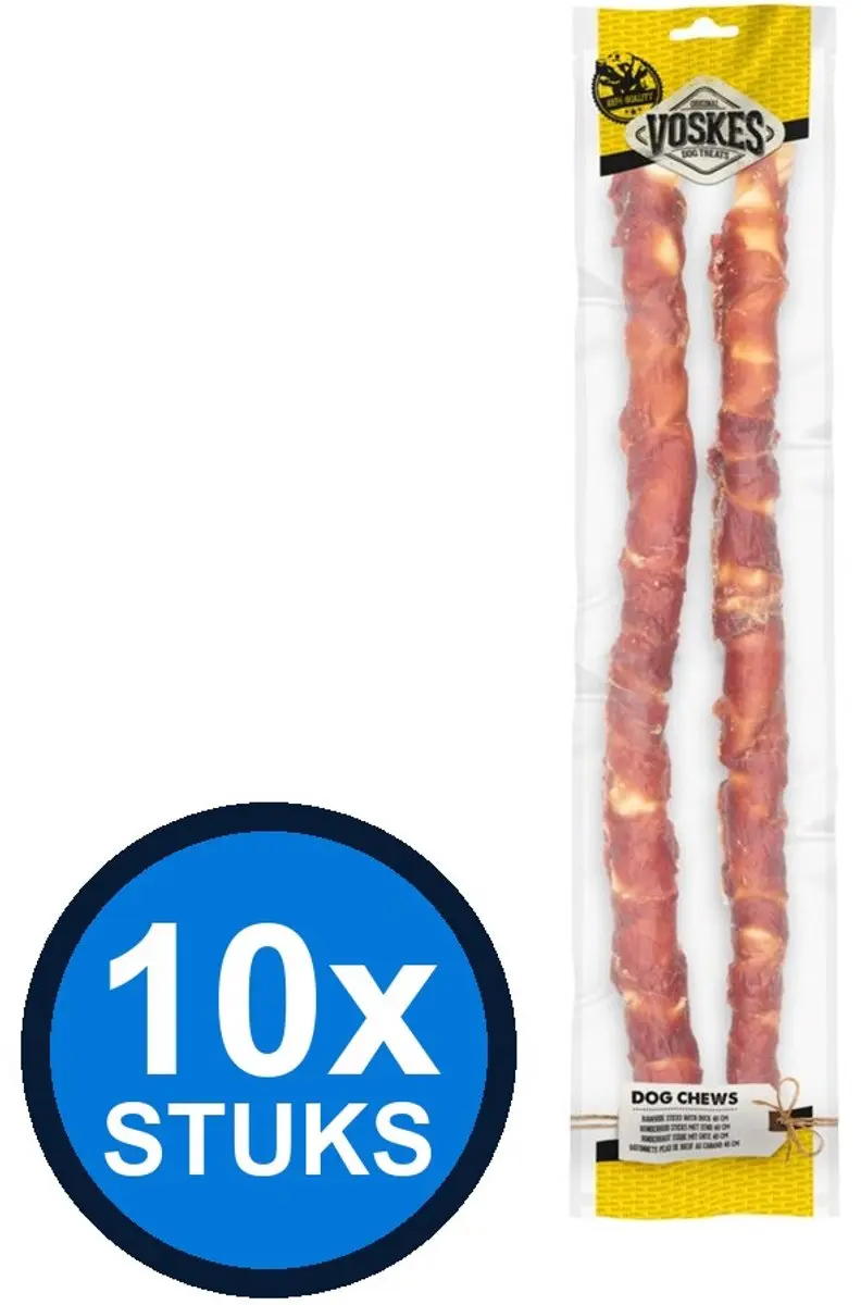 10x Voskes Runderhuid Sticks Rund & Kip