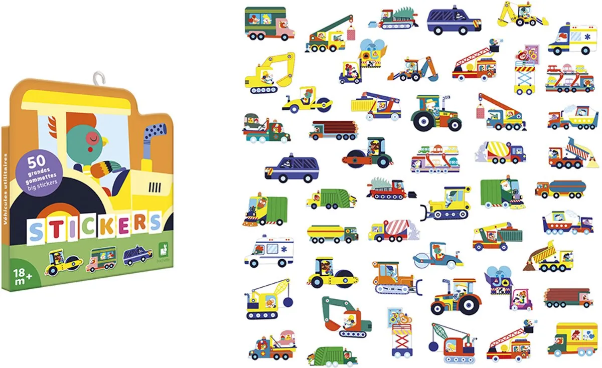Janod Stickers Voertuigen 50 Stuks - Multicolor - afbeelding 6 van 6