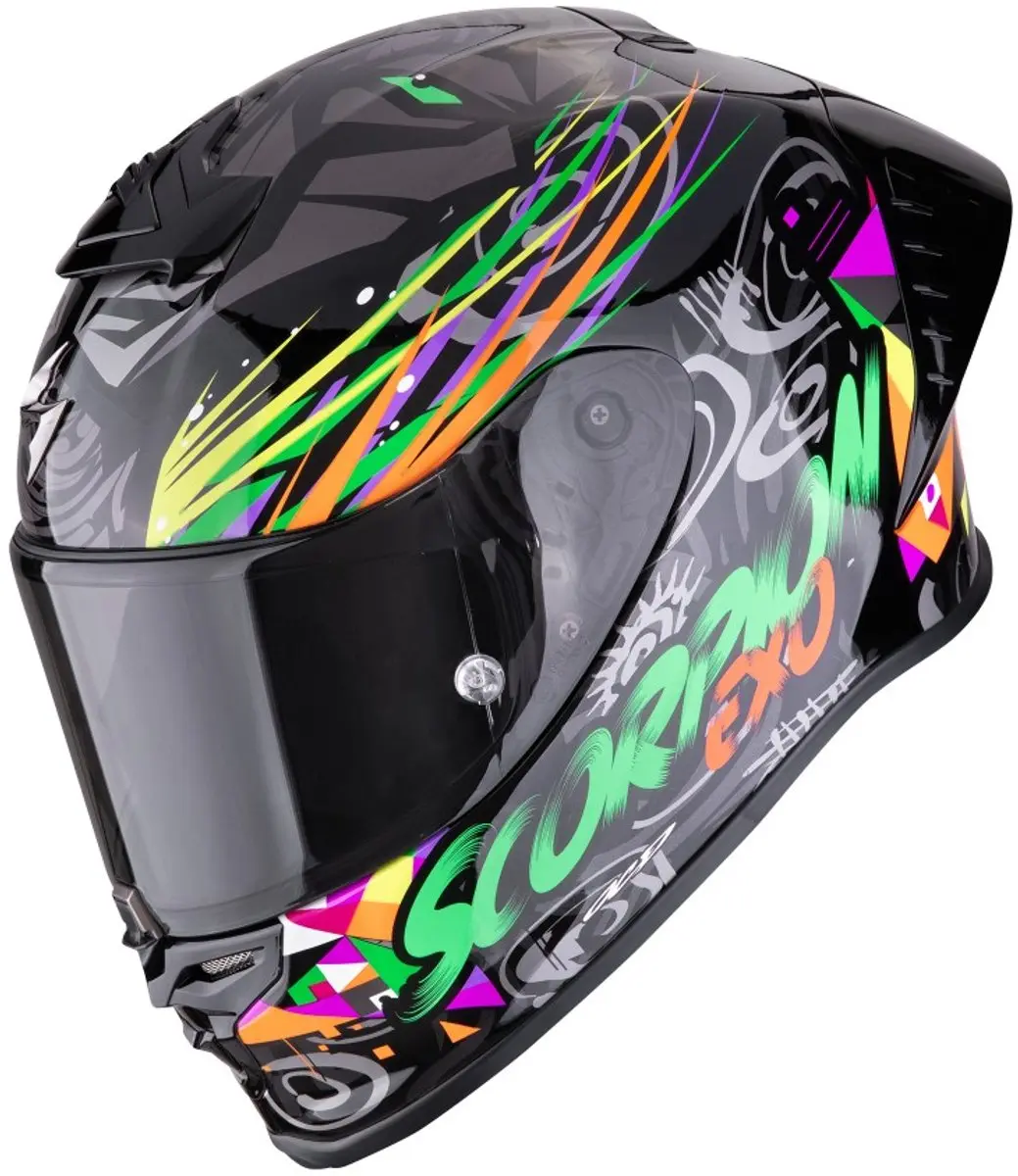 Scorpion Exo-R1 Evo II Air Savage Zwart Groen Orange