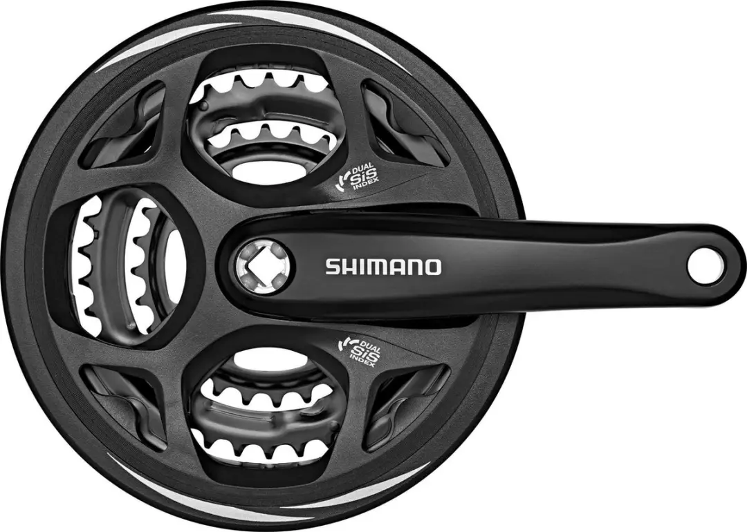 7/8-speed Shimano Altus FC-CM311 48/38/28T crankstel met kettingkast