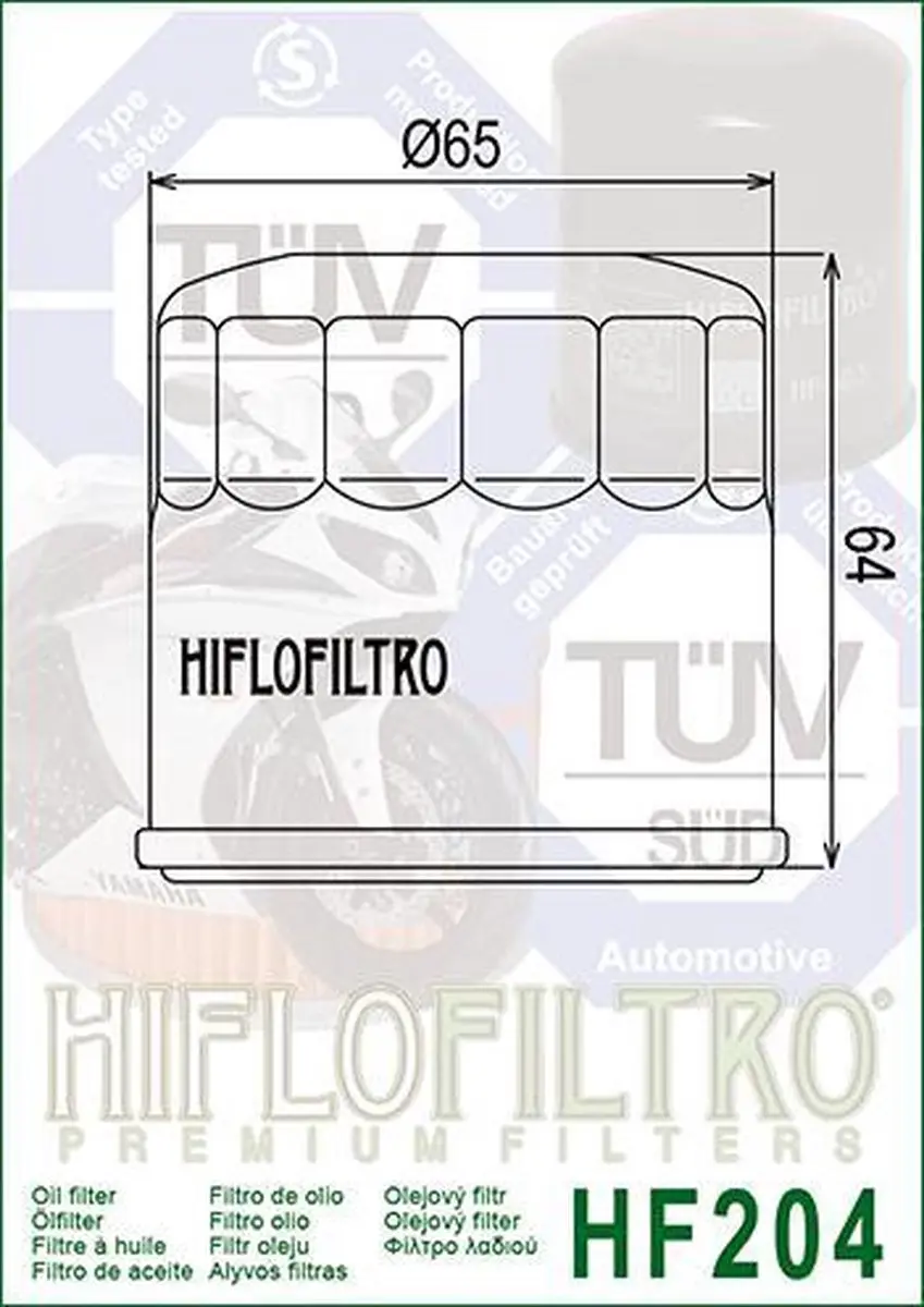 HifloFiltro HF204 Oliefilter - o.a. Honda/Kawasaki/Yamaha - afbeelding 2 van 6