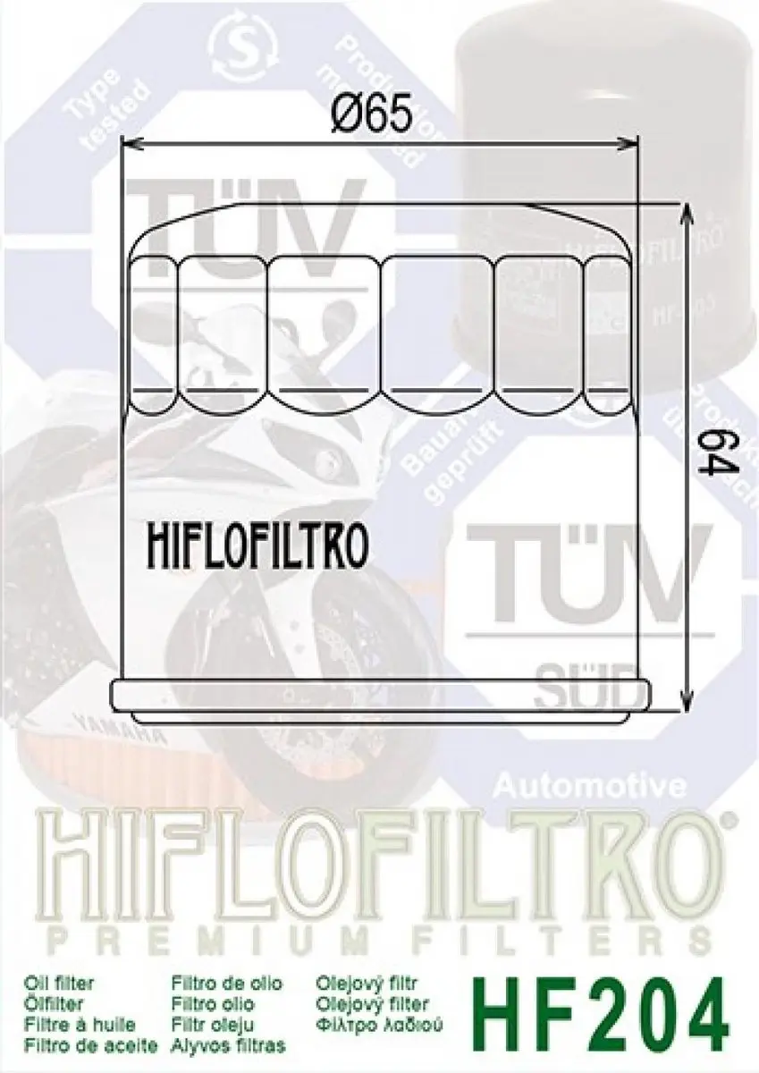 HifloFiltro HF204 Oliefilter - o.a. Honda/Kawasaki/Yamaha - afbeelding 3 van 6