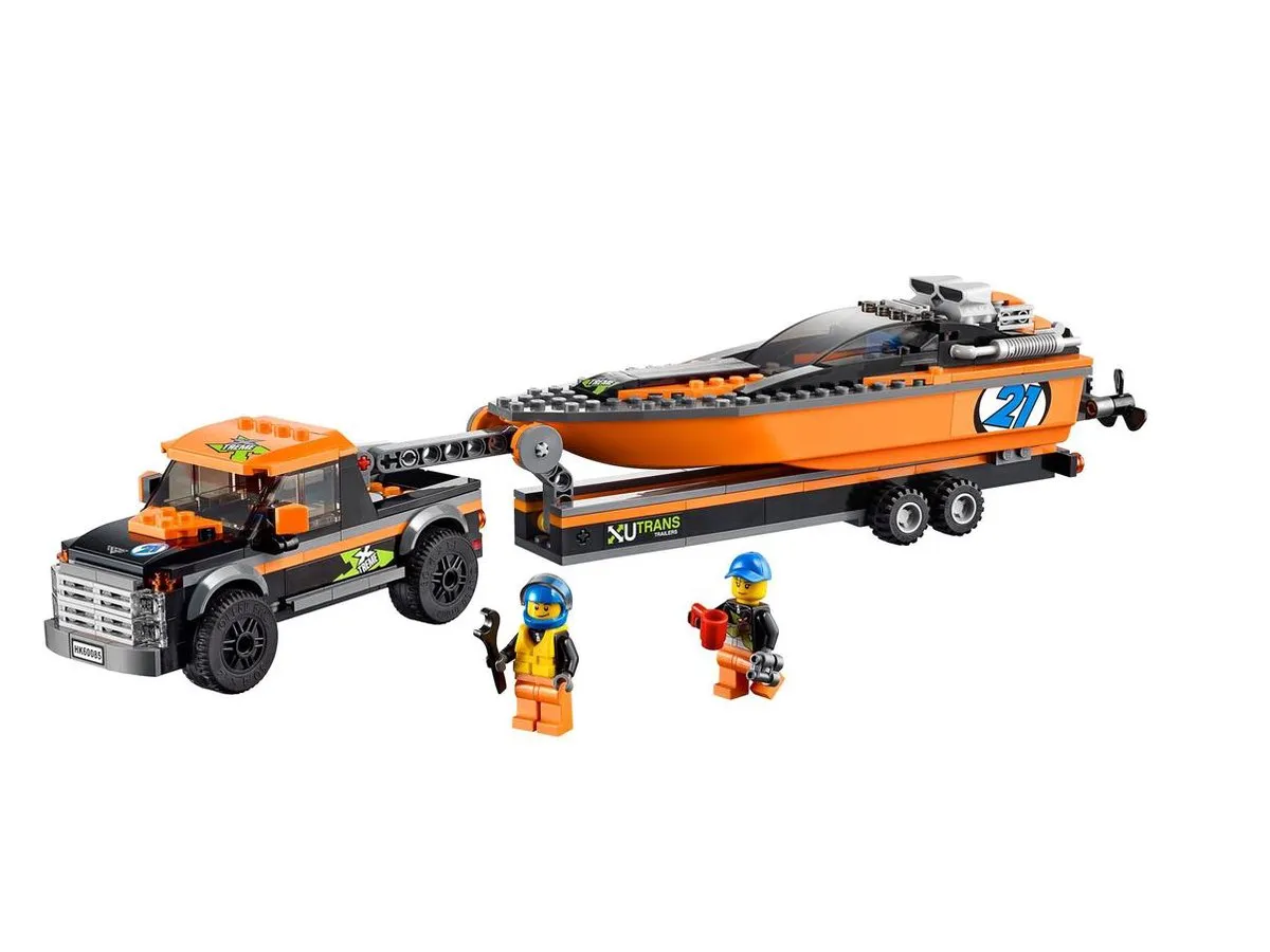 LEGO City 4x4 Met Speedboot 60085 - 301 Stukken - Oranje/Zwart