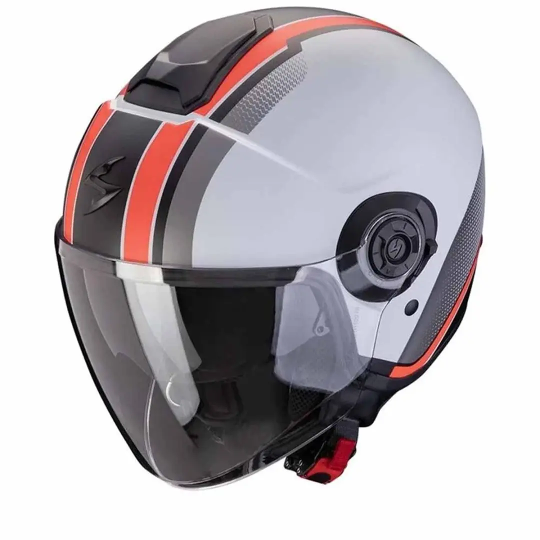 Scorpion Exo-City II Vel Matt Grijs Rood Jet Helm
