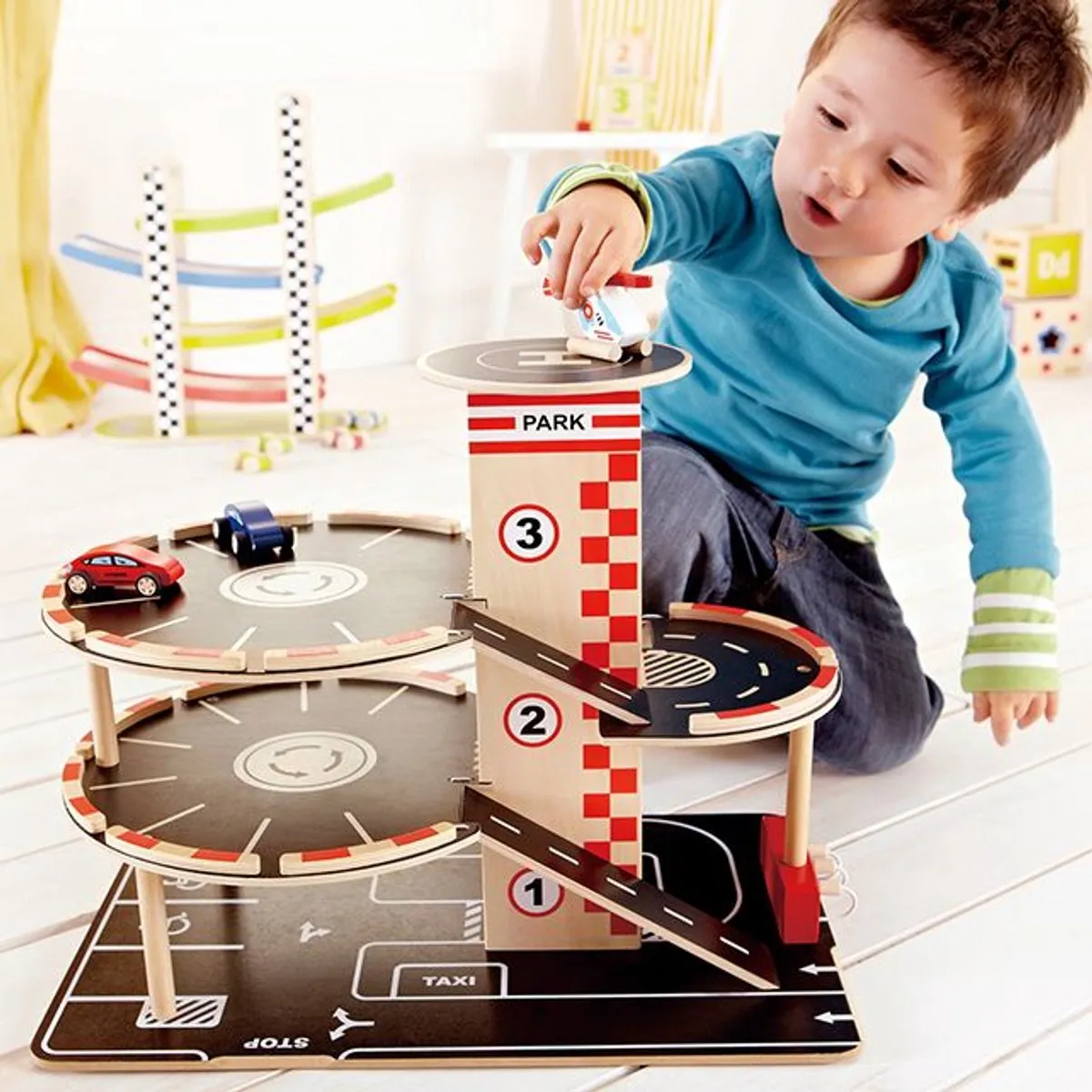 Hape Houten Speelgoedgarage Rood