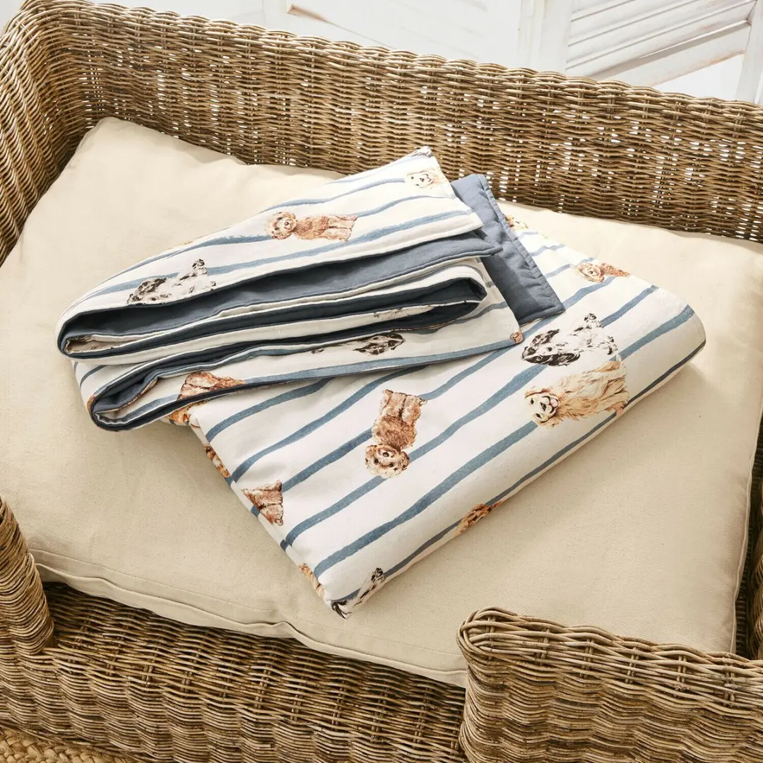 Loberon Plaid voor Honden Schnuffel - Crème/Blauw