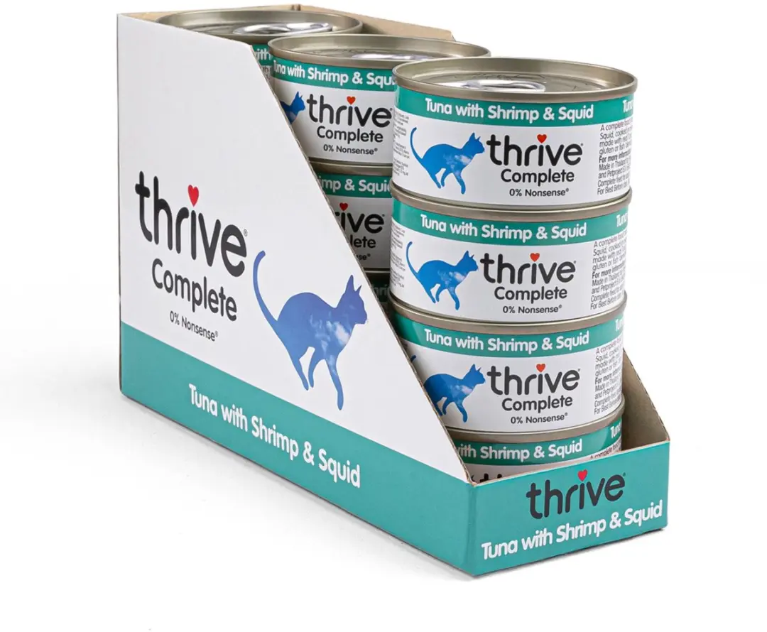 Thrive Complete Kattenvoer Tonijn Garnalen Inktvis 12x75g