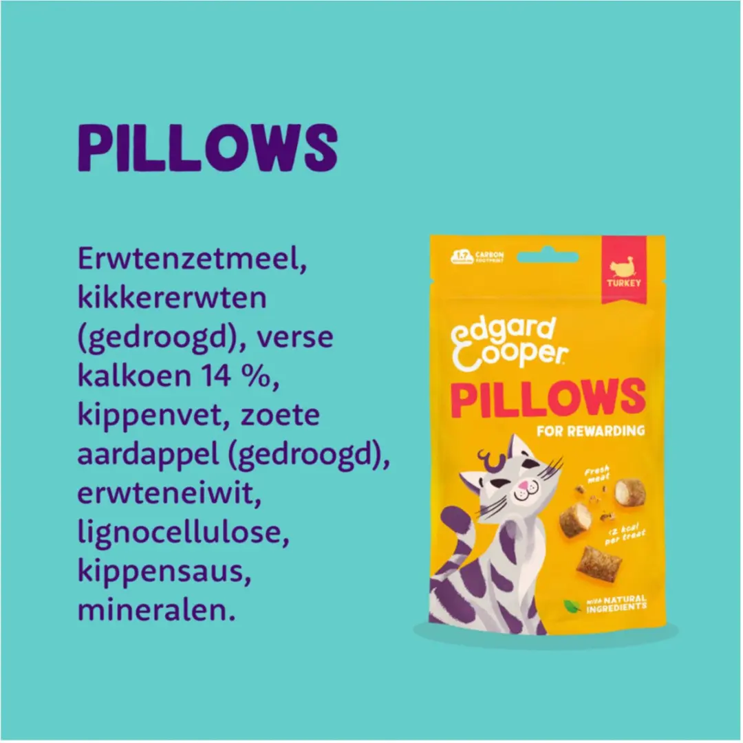 Edgard & Cooper Pillows Kalkoen Kattensnack 60g - afbeelding 6 van 6