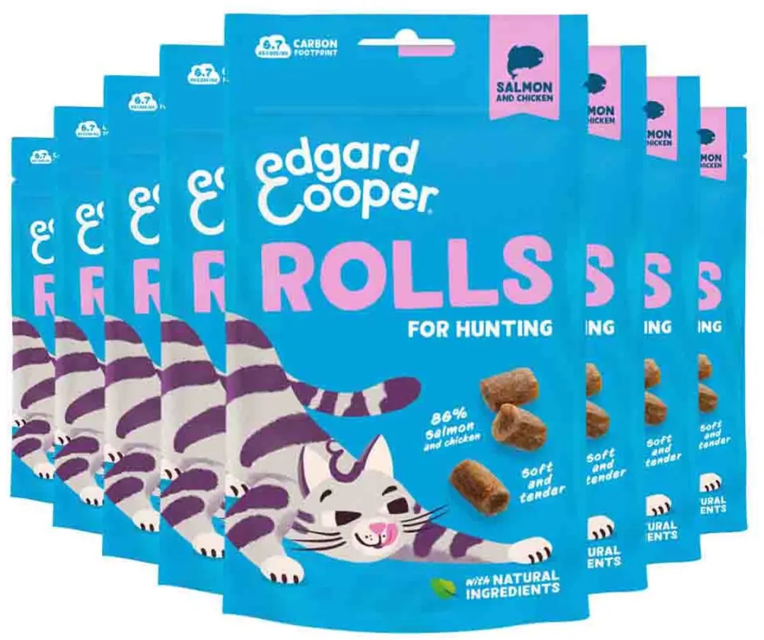 Edgard & Cooper Adult Rolls Kattensnack Zalm