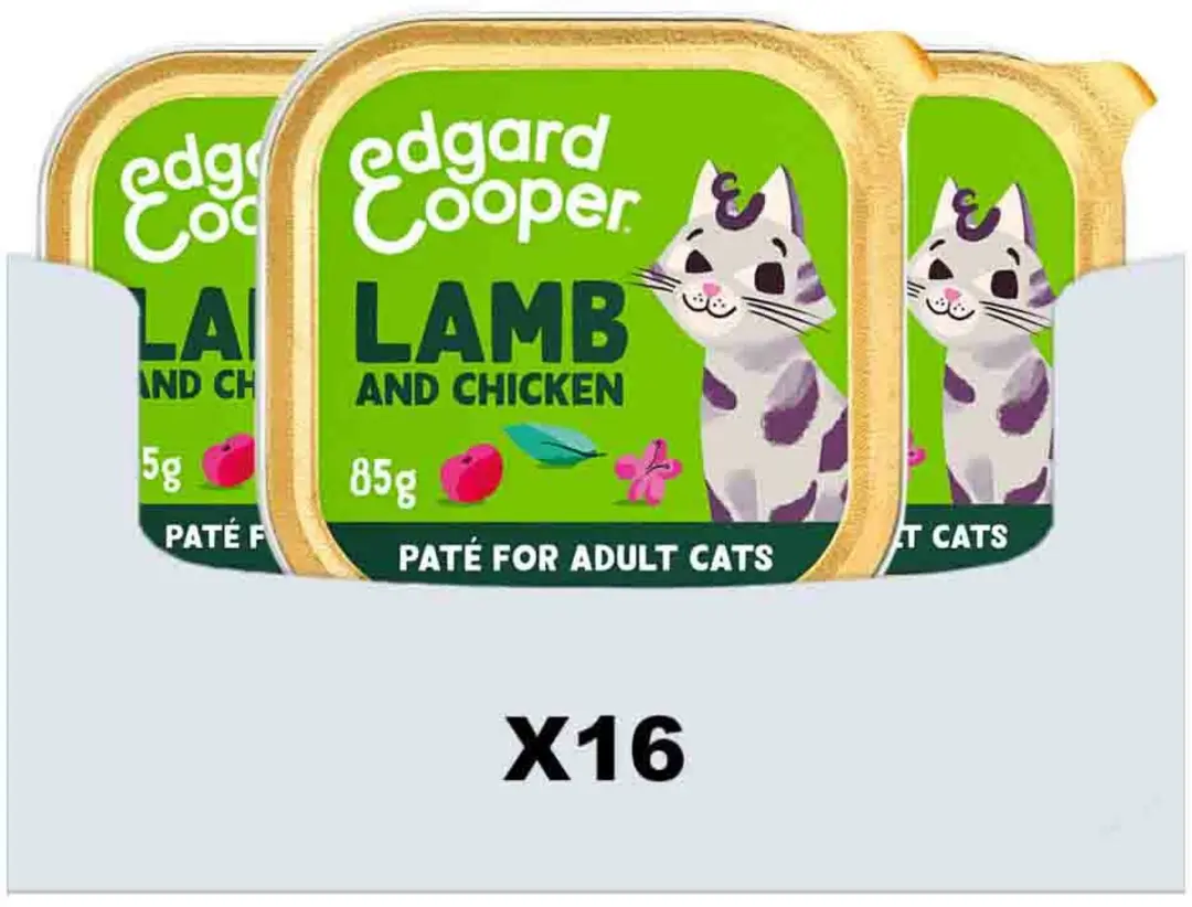 Edgard & Cooper Gesteriliseerde Kattenvoer Lam & Kip 85g - 16 Stuks
