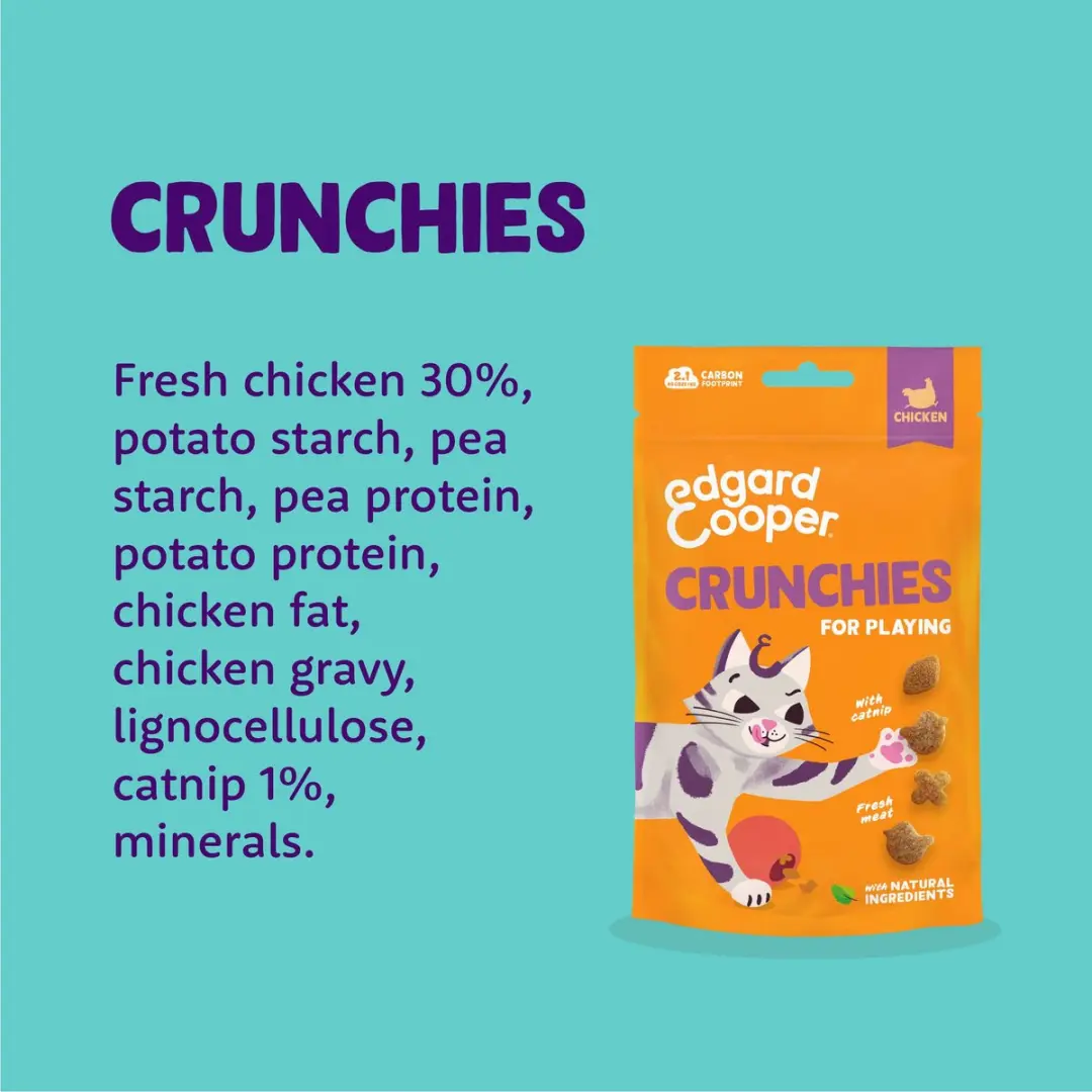 Edgard & Cooper Cruchies Kip Kattenkruid 200g - 4x50g