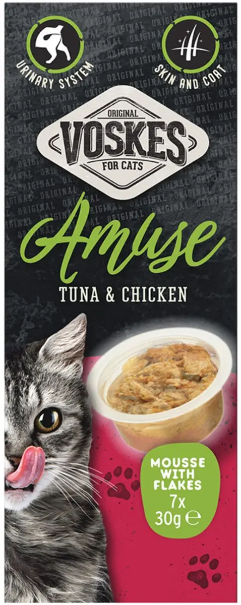 Voskes Kattensnack Mousse Tonijn & Kip