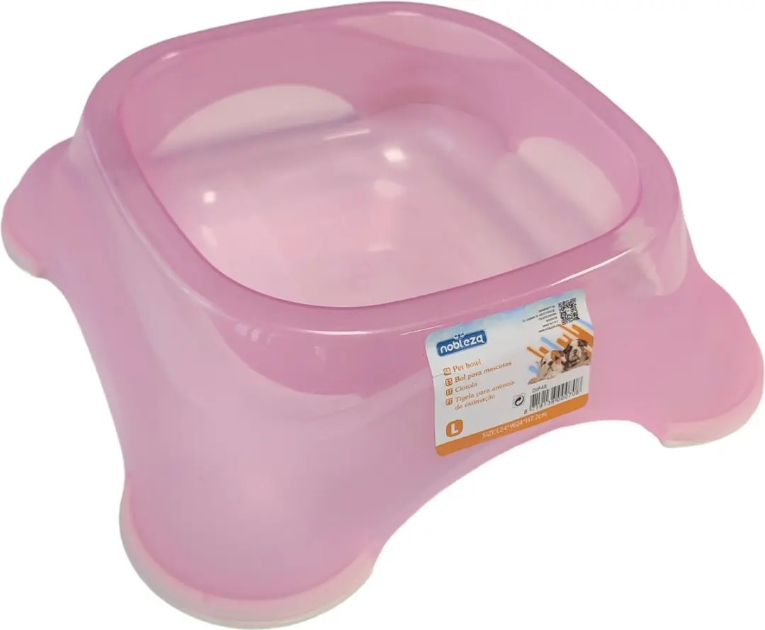 Nobleza Voerbak Drinkbak Hond Roze