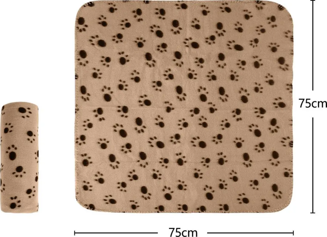 Nobleza Fleecedeken 75x75cm - 4-seizoenen - 80g - Beige