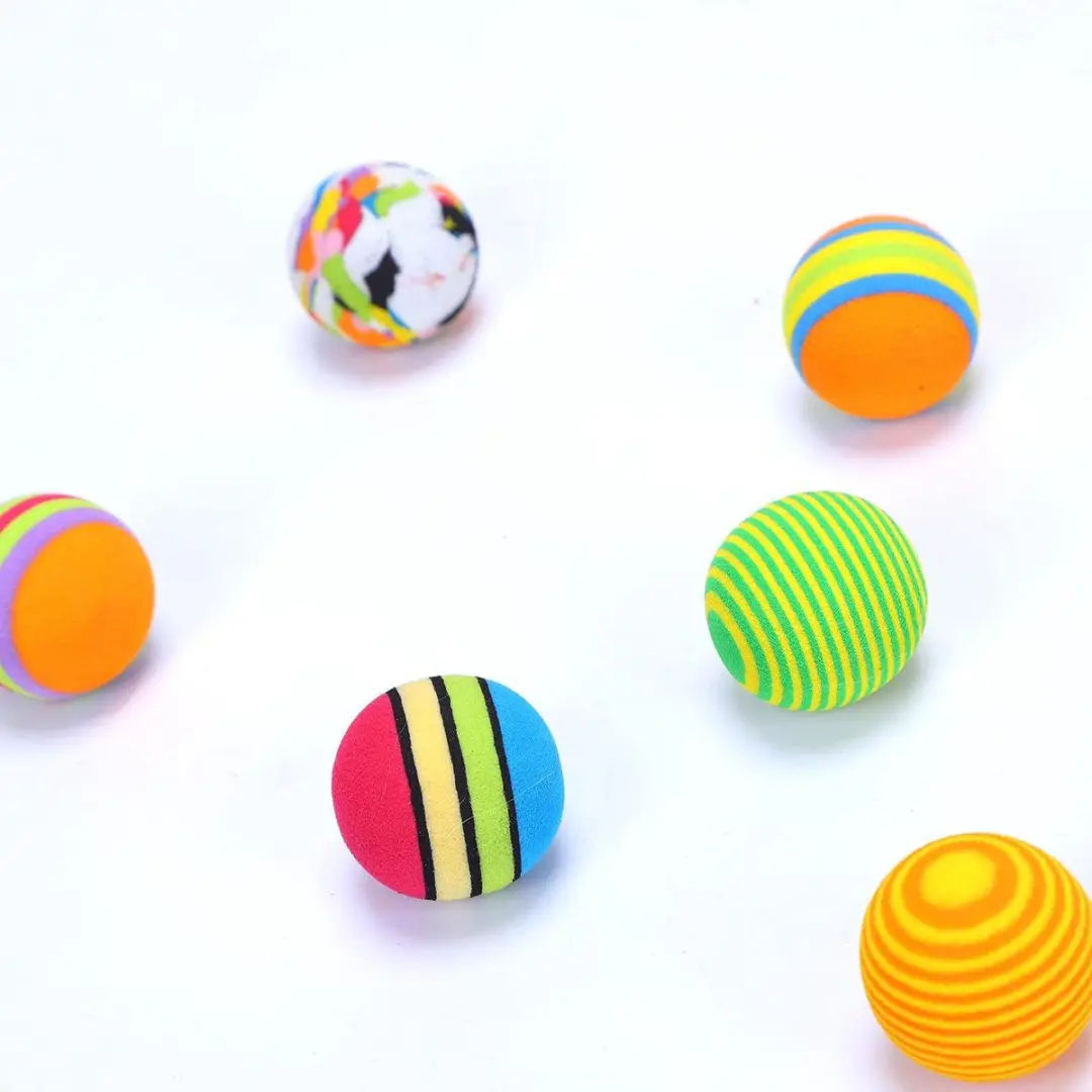 Nobleza Kattenspeelgoed Balletjes - 6 Stuks - 3,5 cm - Multikleur