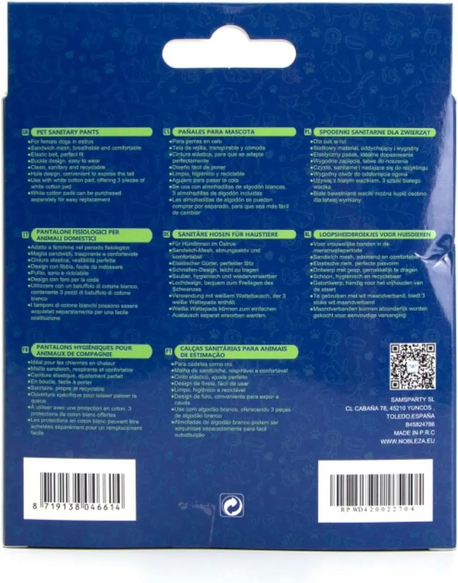 Nobleza Hondenbroekje M - Loopsheid/Incontinentie - Blauw - afbeelding 6 van 6