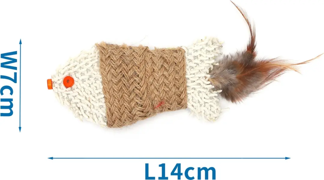 Nobleza Kattenspeeltje Vis - Natuurlijk Speelgoed 14x7cm